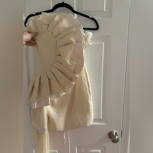 Elegant Cream Ruffled Dress